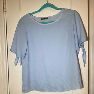 Light blue short sleeve blouse
